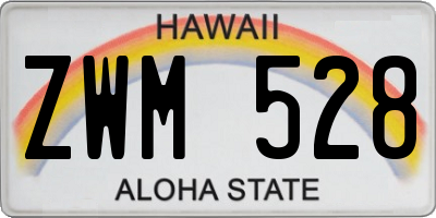 HI license plate ZWM528