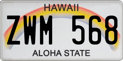 HI license plate ZWM568