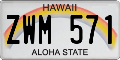 HI license plate ZWM571