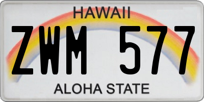 HI license plate ZWM577