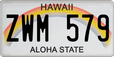 HI license plate ZWM579