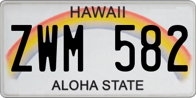HI license plate ZWM582