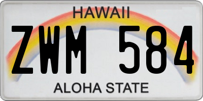 HI license plate ZWM584