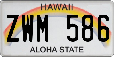 HI license plate ZWM586