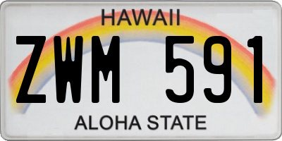 HI license plate ZWM591