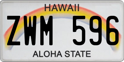 HI license plate ZWM596