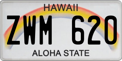 HI license plate ZWM620