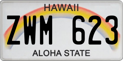 HI license plate ZWM623