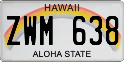 HI license plate ZWM638