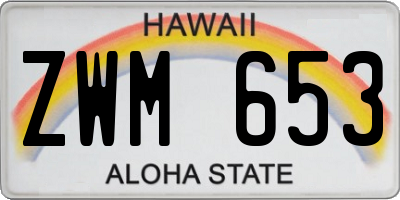 HI license plate ZWM653