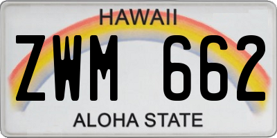 HI license plate ZWM662