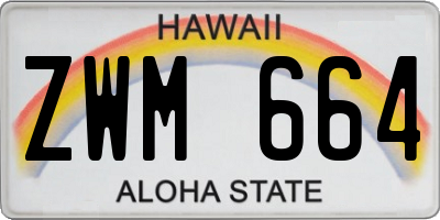 HI license plate ZWM664