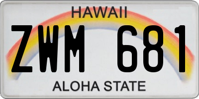 HI license plate ZWM681