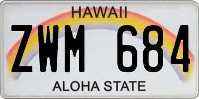 HI license plate ZWM684