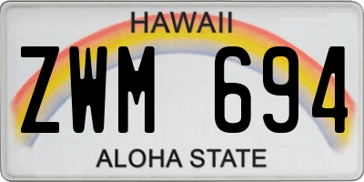 HI license plate ZWM694