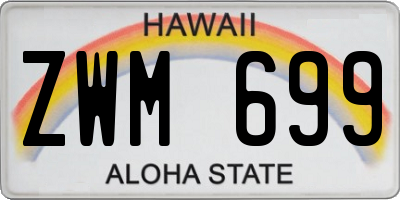 HI license plate ZWM699