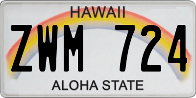 HI license plate ZWM724