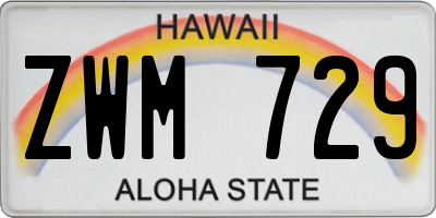 HI license plate ZWM729