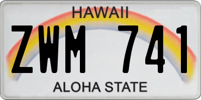 HI license plate ZWM741