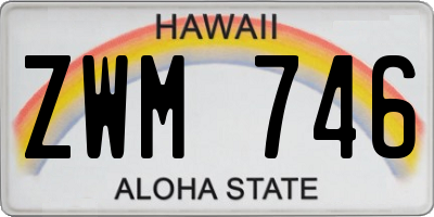 HI license plate ZWM746