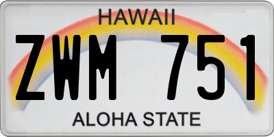HI license plate ZWM751