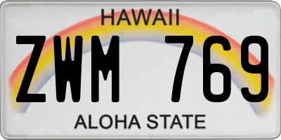 HI license plate ZWM769