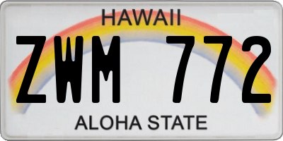 HI license plate ZWM772