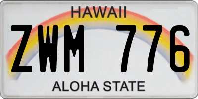HI license plate ZWM776