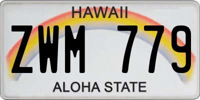 HI license plate ZWM779