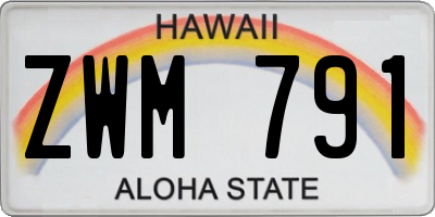 HI license plate ZWM791