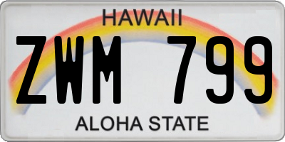 HI license plate ZWM799