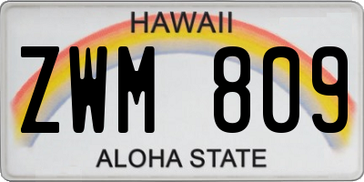 HI license plate ZWM809