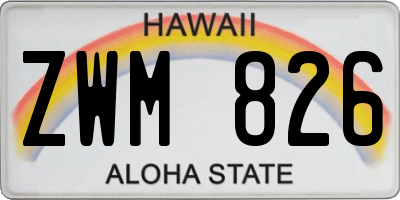 HI license plate ZWM826