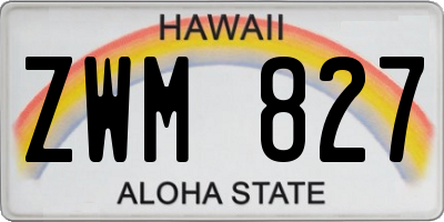 HI license plate ZWM827