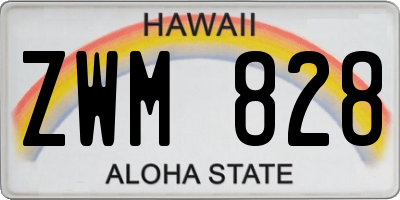 HI license plate ZWM828