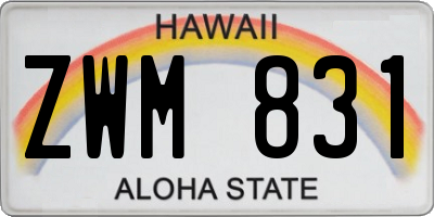 HI license plate ZWM831