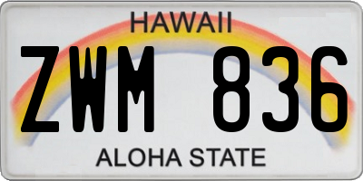 HI license plate ZWM836