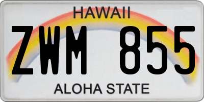 HI license plate ZWM855