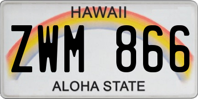 HI license plate ZWM866