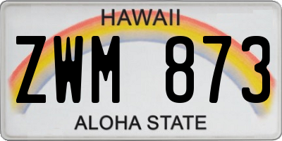 HI license plate ZWM873