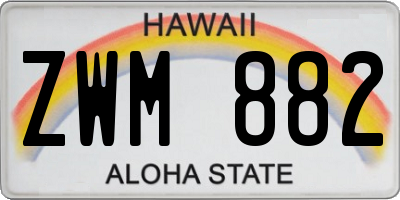 HI license plate ZWM882