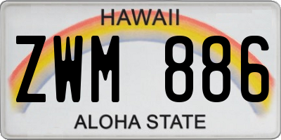 HI license plate ZWM886