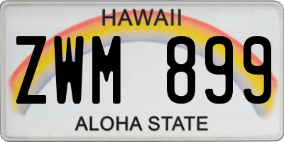HI license plate ZWM899
