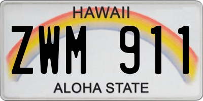 HI license plate ZWM911