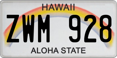 HI license plate ZWM928