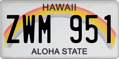 HI license plate ZWM951