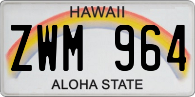 HI license plate ZWM964