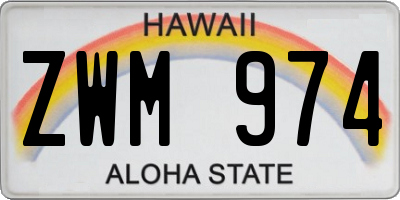 HI license plate ZWM974