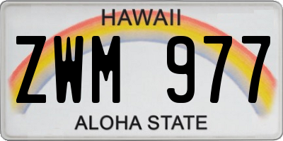 HI license plate ZWM977