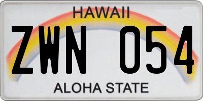 HI license plate ZWN054